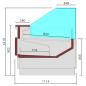 Preview: DPT20-V5 (25) Porto Verkaufstheke Umluft, Glasscheibe 90°, mit Reservefach - SCHWARZ